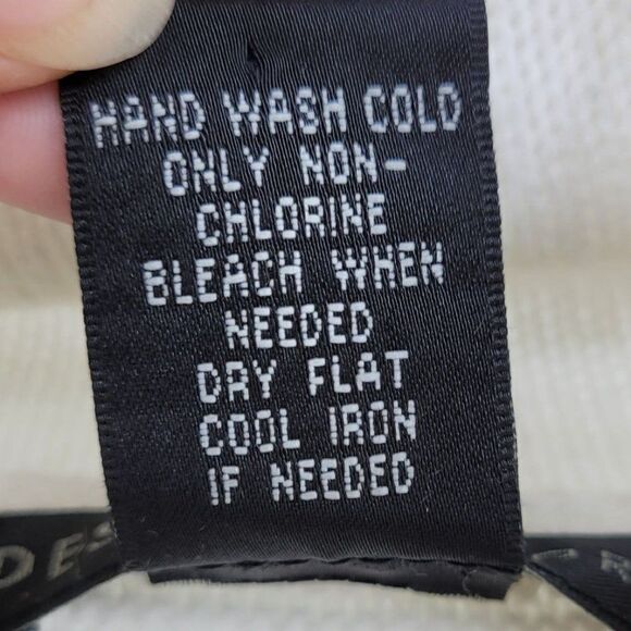 Design History Tunic Sweater Non Itch Cowl Neck Ribbed Striped White Sz L - Picture 9 of 9